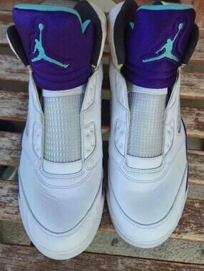 NIKE AIR JORDAN V 5 FRESH PRINCE NRG WHITE GRAPE SAMPLE PROMO 2018 SIZE 9.5 RARE